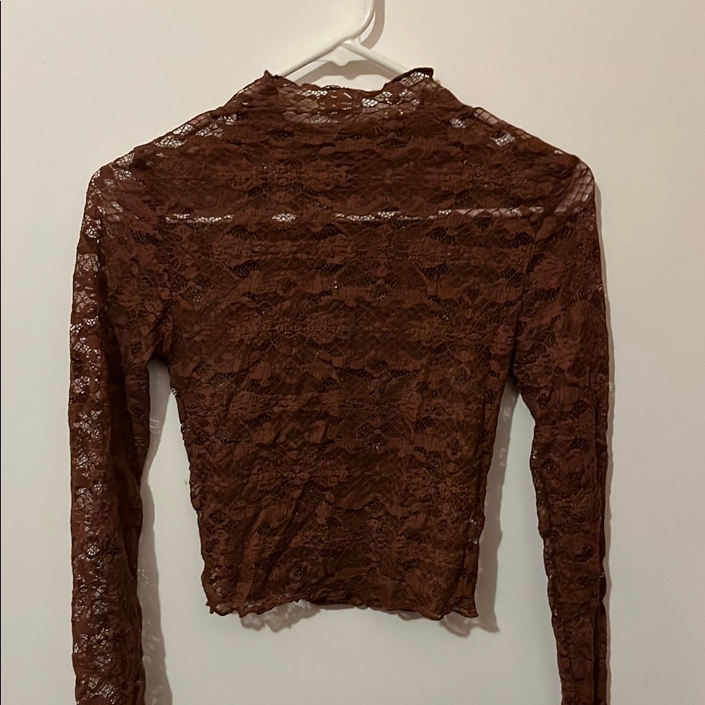 Forever21 Brown Lace Women’s Top